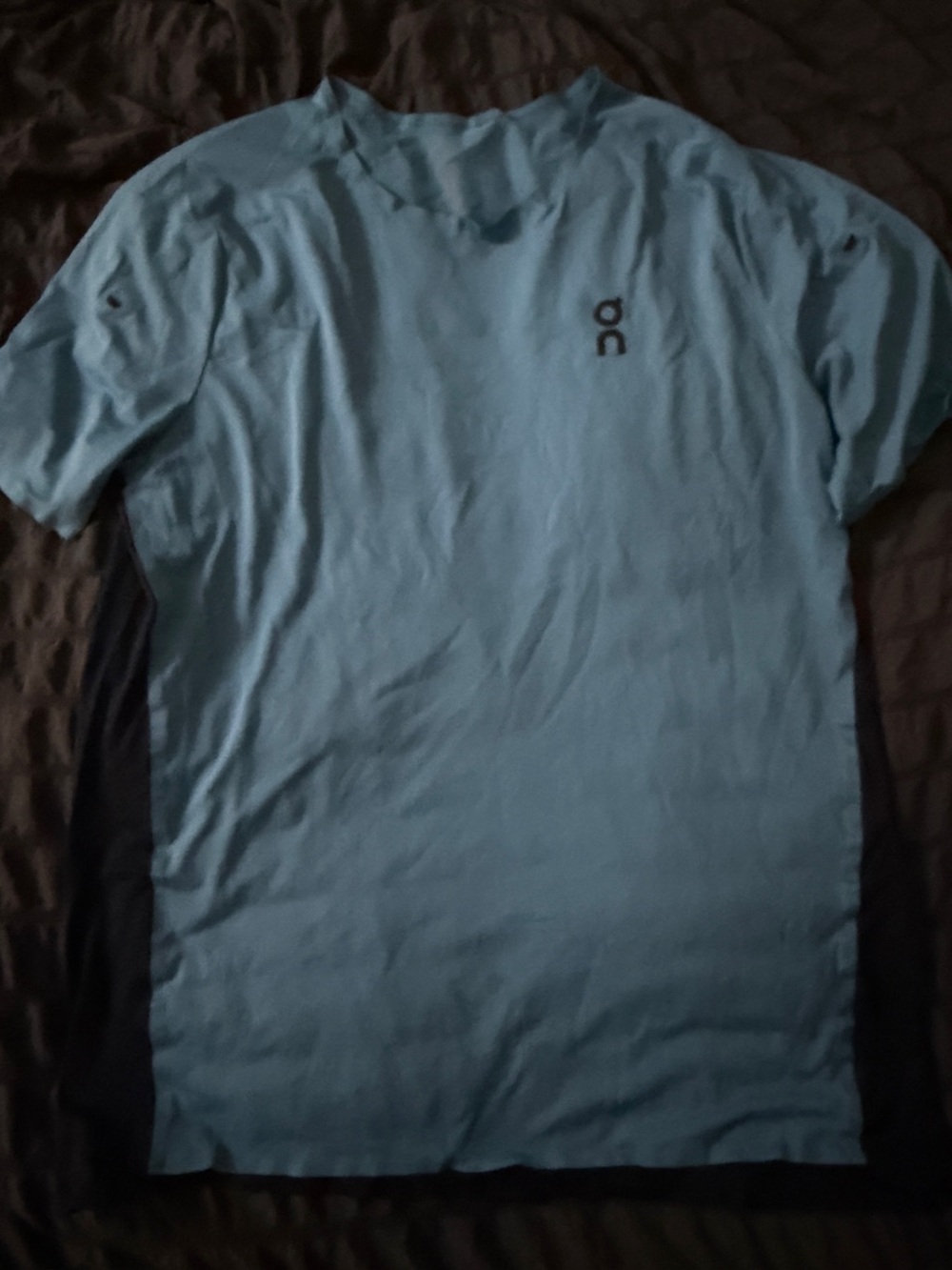 On Running Performance-T Men’s Light Blue Navy Running Shirt - Medium